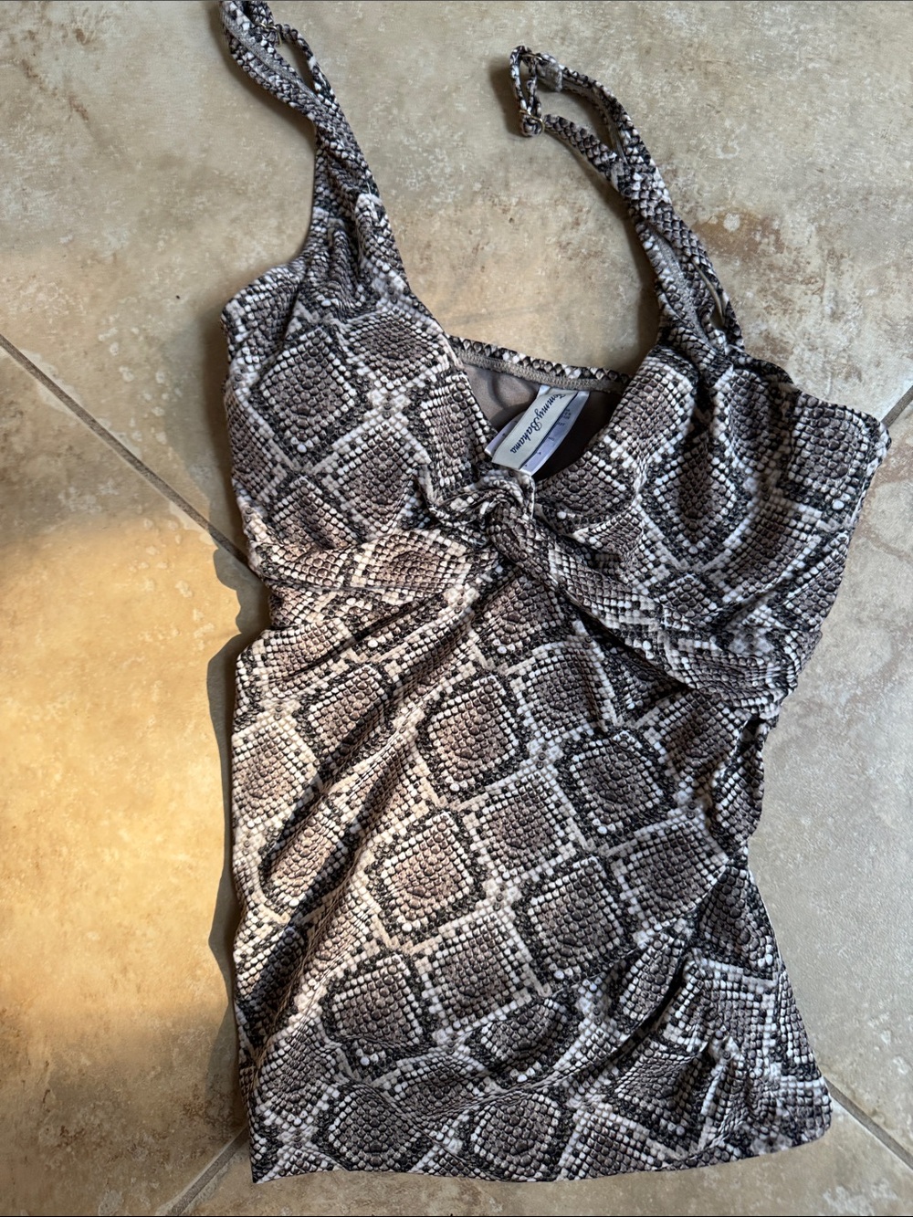 Snake Print Tankini  Top in Black & White  &  grey Tommy Bahama tankini top